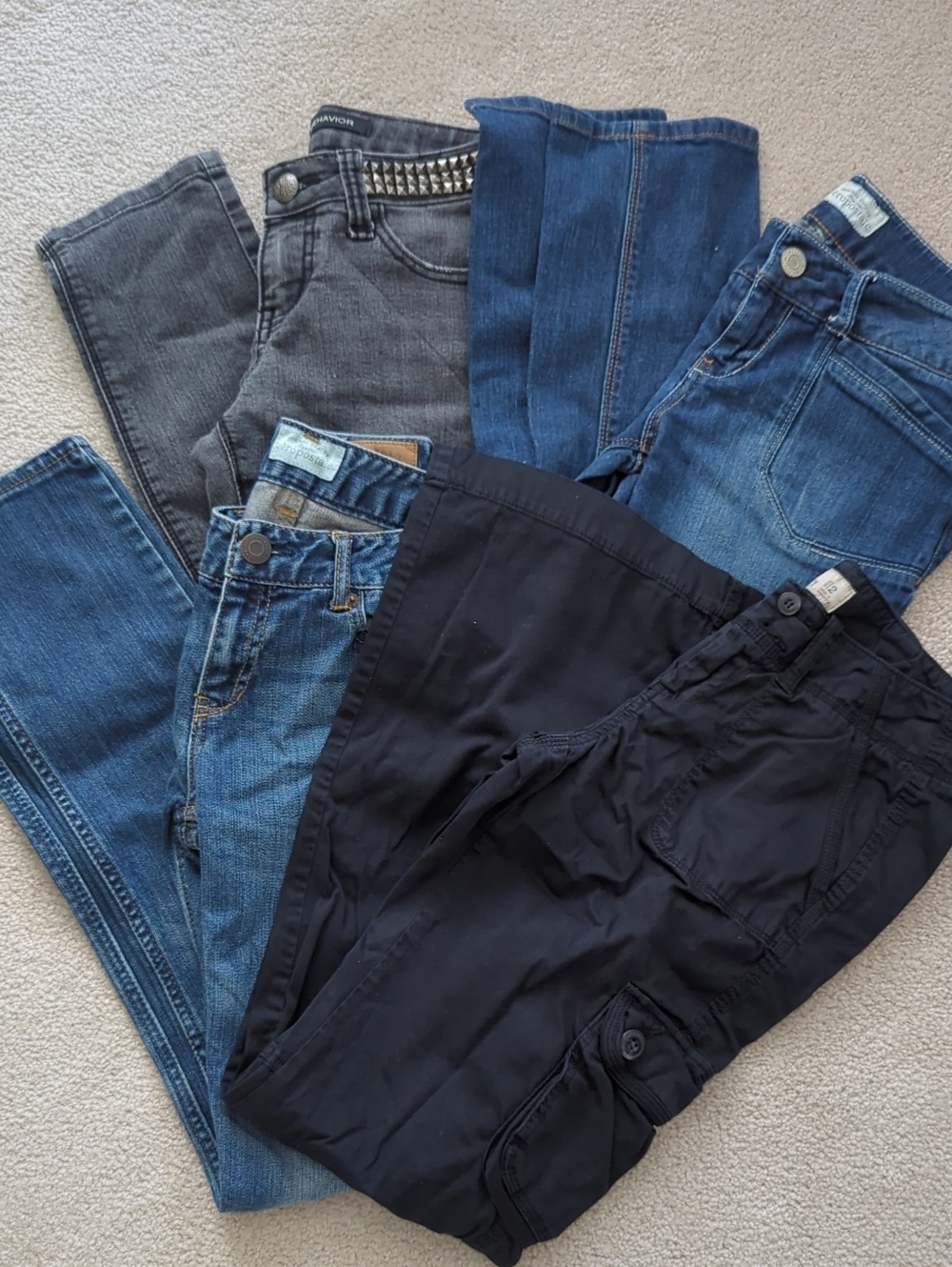 Bundle Of 4 Jeans Denim Cotton Skinny Cargo XS/Small Sizes